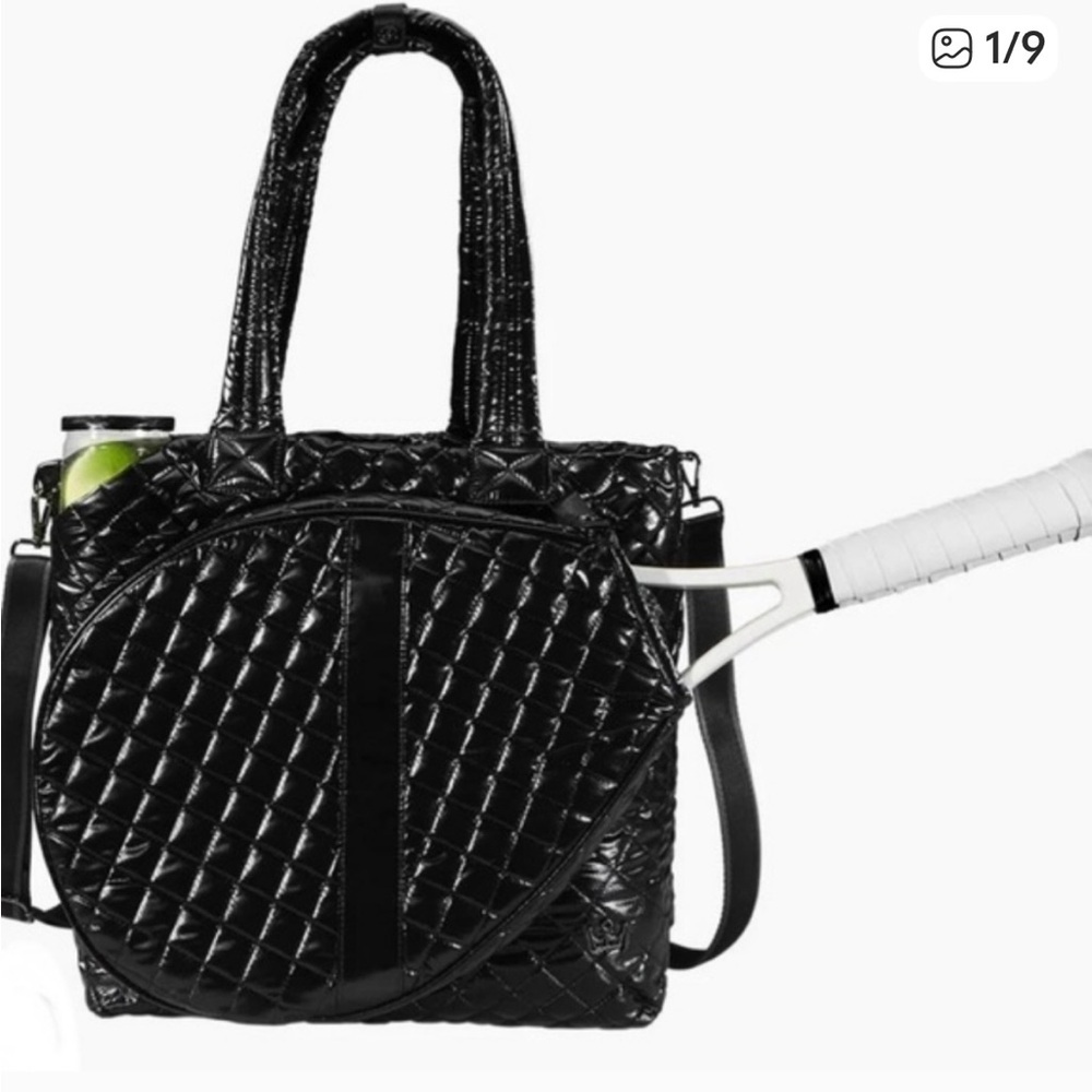Oliver Thomas Black Quilted Tennis Bag/Kitchen Sink Tote